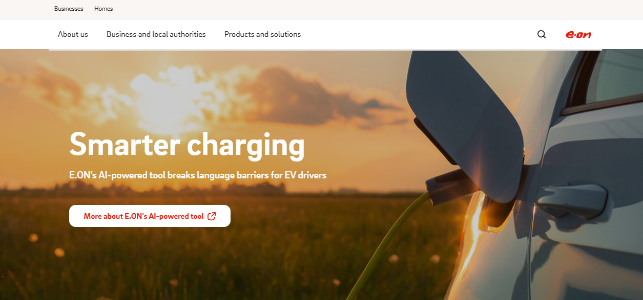 E on Uk Plc website homepage