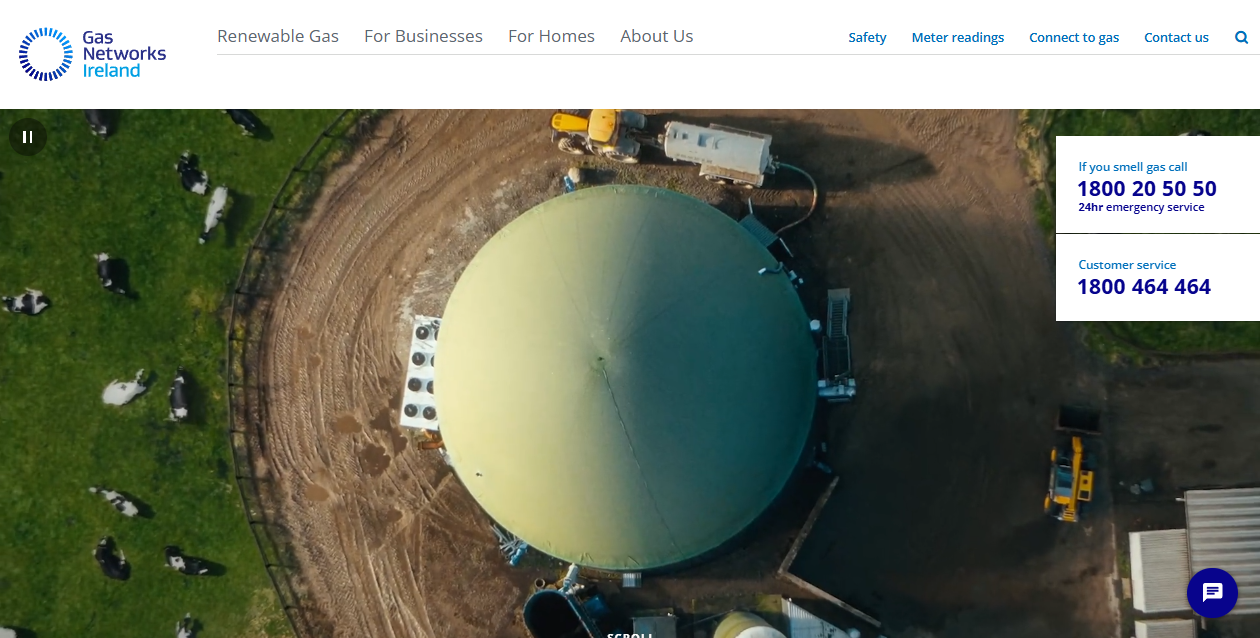 Gas Networks Ireland  website homepage