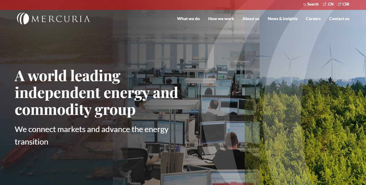 Mercuria Energy Europe Trading Ltd website homepage
