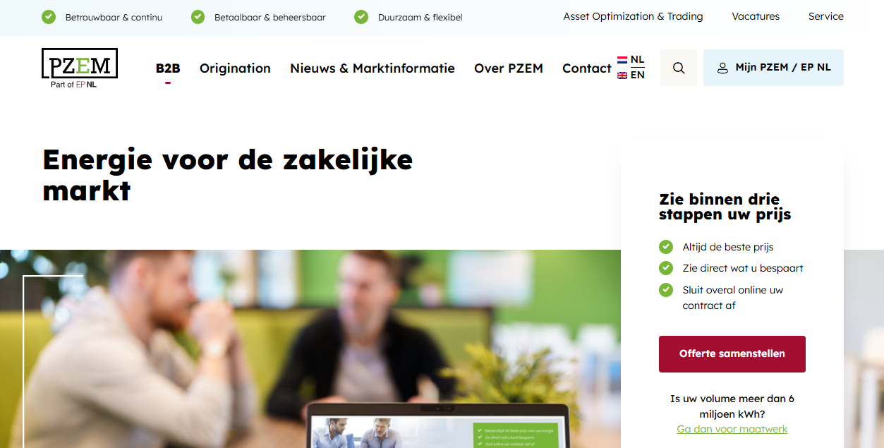 Pzem Energy Company B.v website homepage