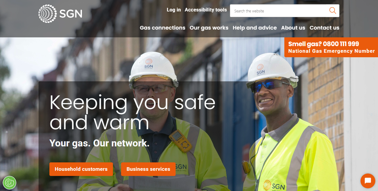Southern Gas Networks Plc  website homepage