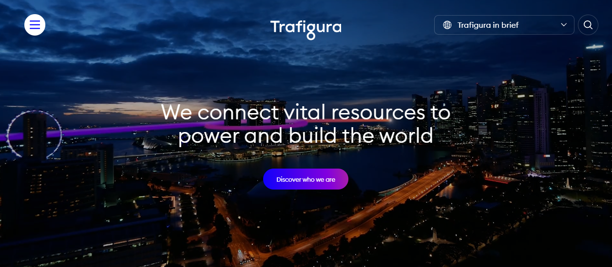 Trafigura Beheer B v website homepage