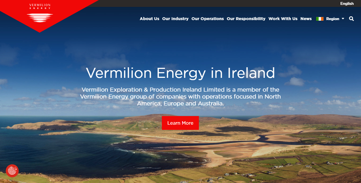 Vermilion Energy Corrib Ireland Ltd website homepage