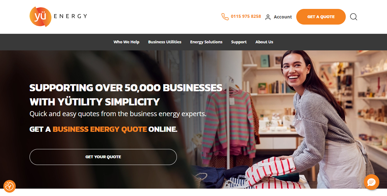 Yu Energy Retail Ltd website homepage